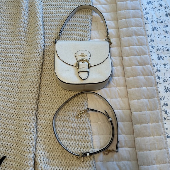 White Coach Saddle Bag with gold hardware - Picture 8 of 8
